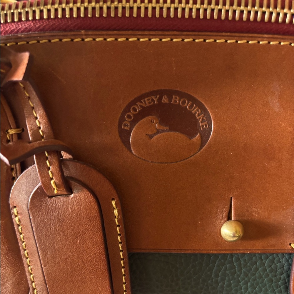 Dooney & Bourke Tan and Green Duffel Bag